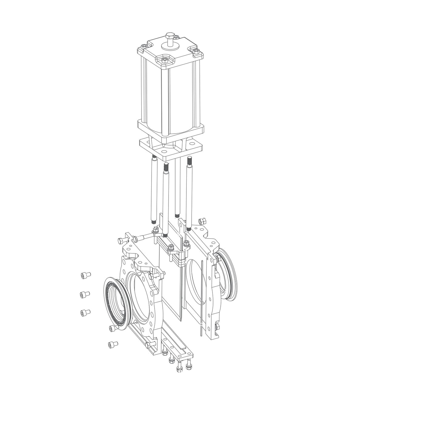 TDH PNEUMATIC KNIFE GATE VALVE | 4-INCH to 16-INCH SIZES